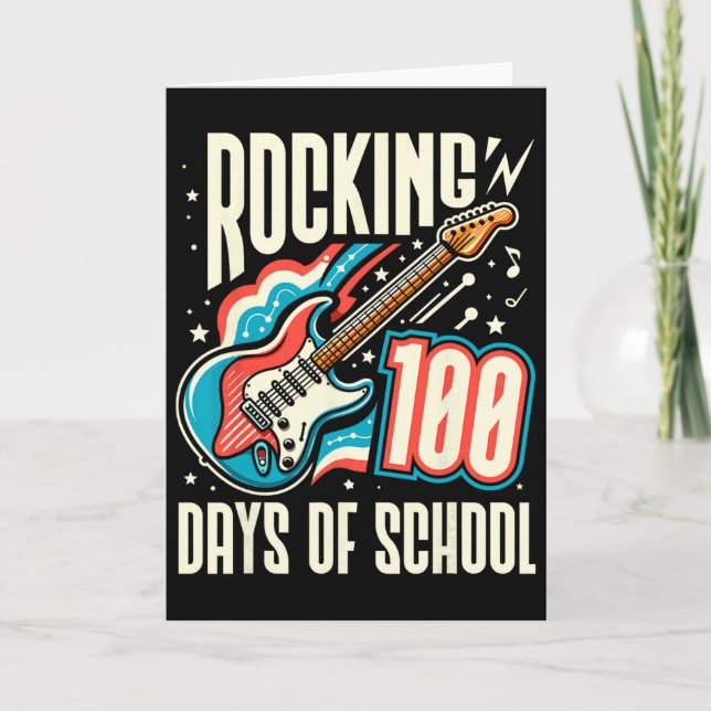 Rockar 100 Skoldagar Retro 100:e Skoldagen Kort (Framsida)