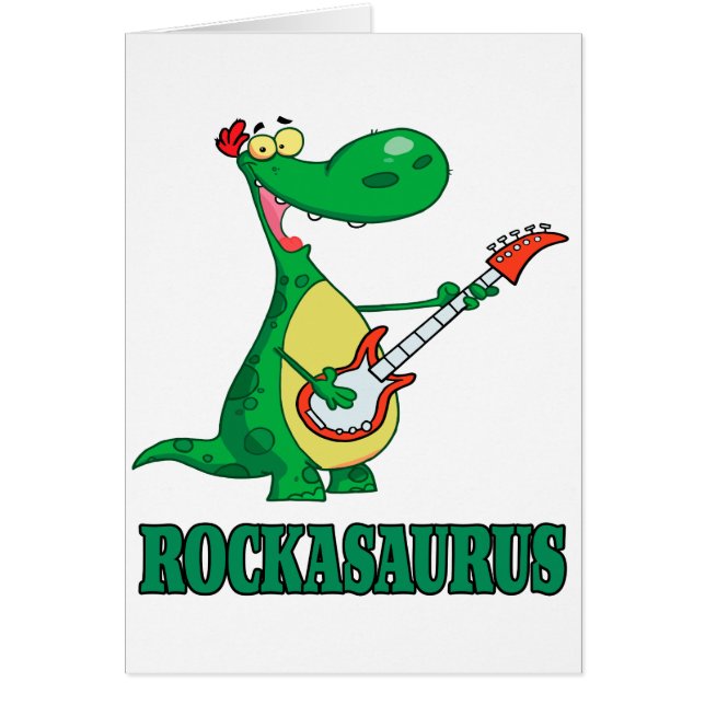 rockasaurus rock n roll dinosaur.ai hälsningskort (Framsidan)