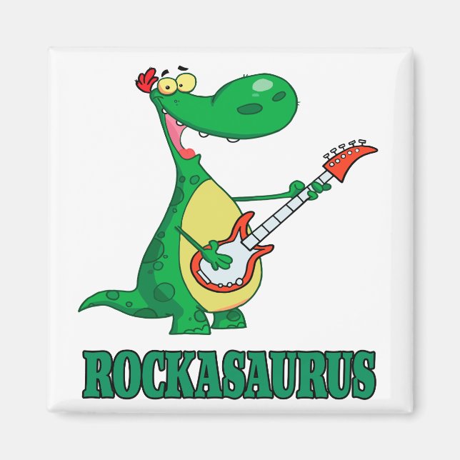 rockasaurus rock n roll dinosaur.ai magnet (Framsidan)