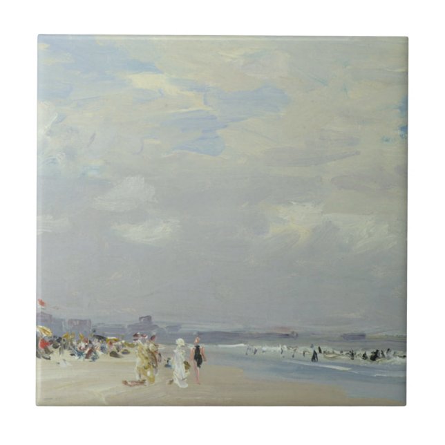 Rockaway Beach (New York) (av E.H. Potthast) Kakelplatta (Framsidan)