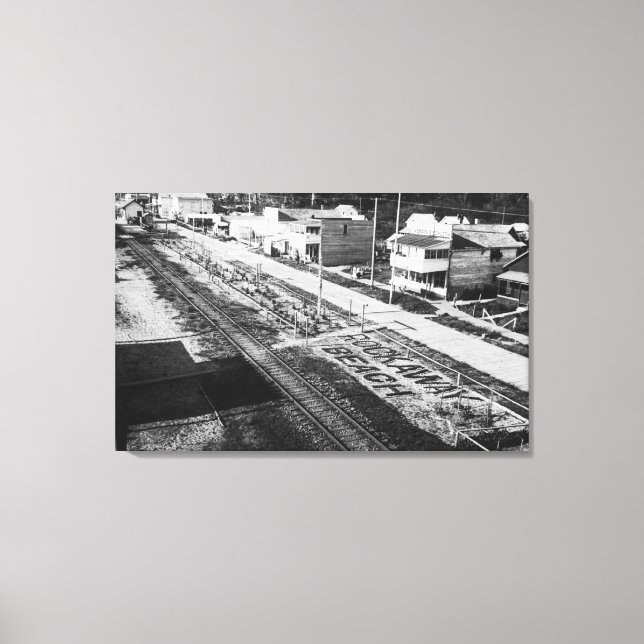 Rockaway, Oregon Beach och Main Street Photographi Canvastryck (Framsida)