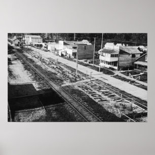 Rockaway, Oregon Beach och Main Street Photographi Poster