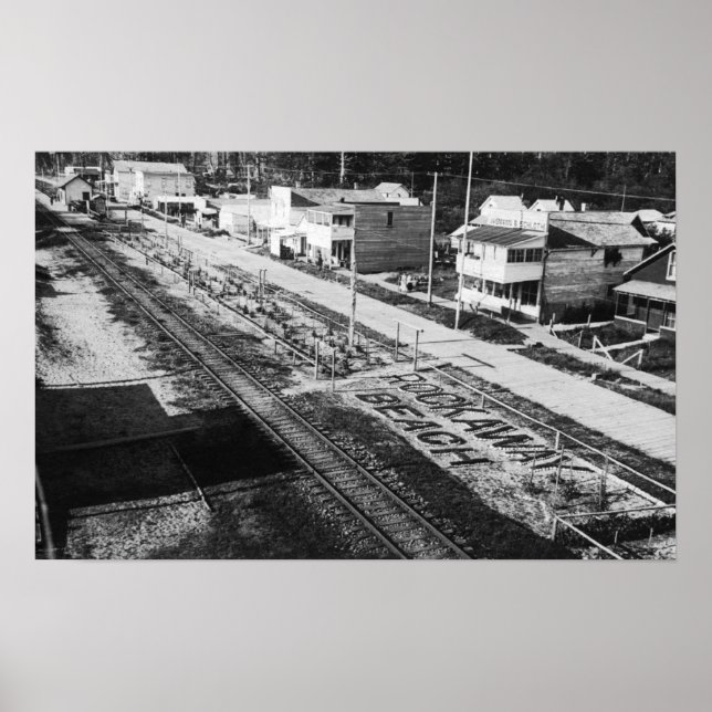 Rockaway, Oregon Beach och Main Street Photographi Poster (Framsidan)