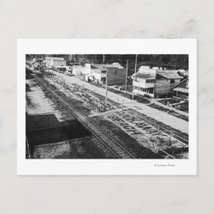 Rockaway, Oregon Beach och Main Street Photographi Vykort