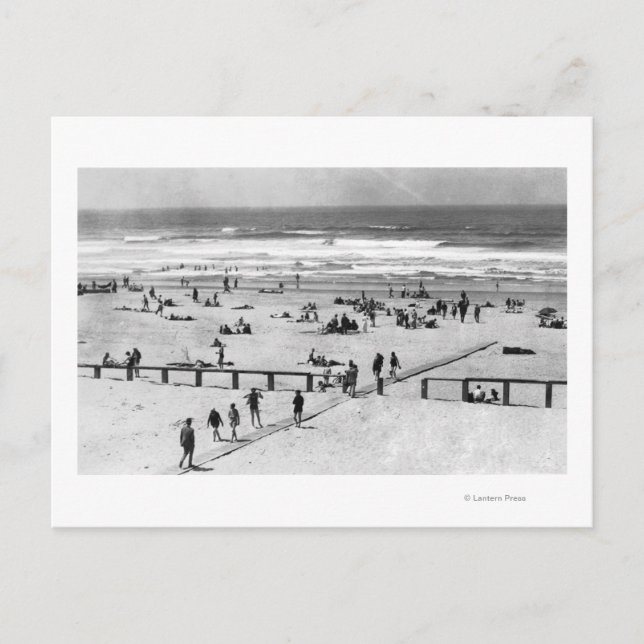Rockaway, Oregon Beach Scene och Swimmers Vykort (Framsida)