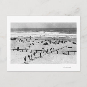 Rockaway, Oregon Beach Scene och Swimmers Vykort