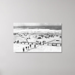 Rockaway, Oregon strandplats och simmare Canvastryck