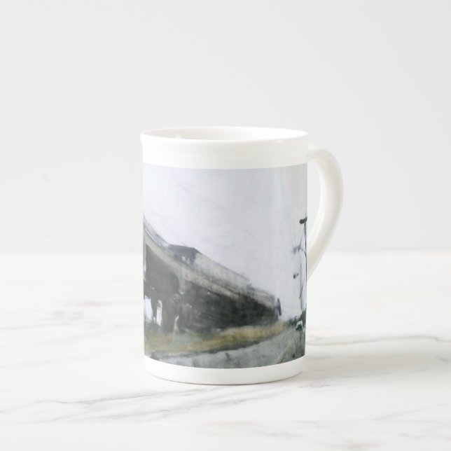 rockaway strandAtrain drottningar överbryggar Benporslin Mugg (Framsida höger)