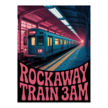 Rockaway tunnelbanepublik nattlig scen