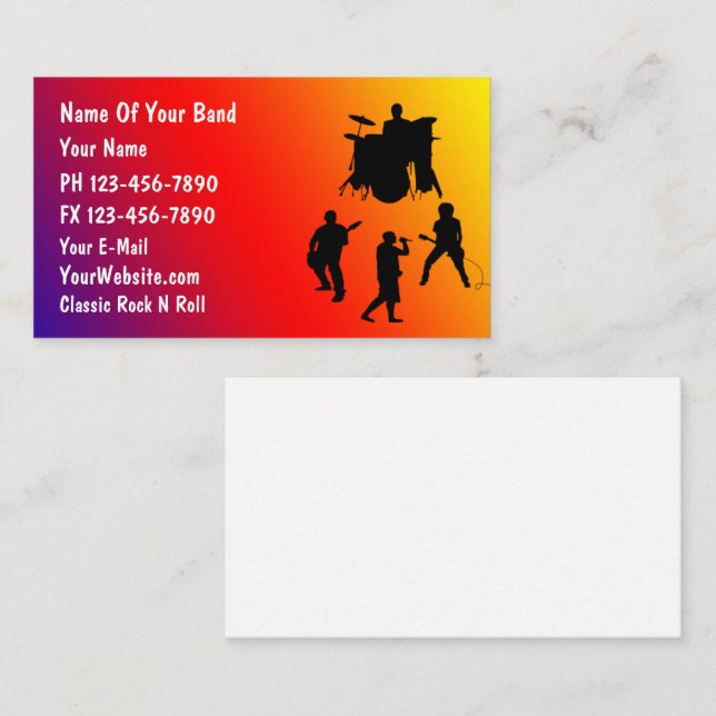 Rockband Business Card Visitkort (Fram/baksida)