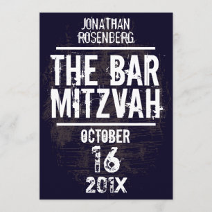 RockbandpubMitzvah inbjudan all typ i svart