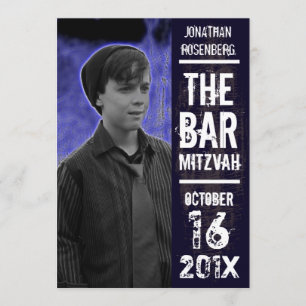 RockbandpubMitzvah inbjudan i svart