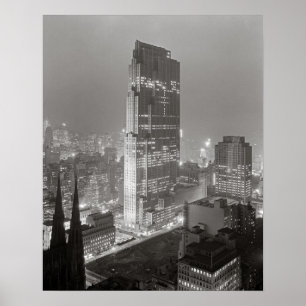 Rockefeller Center, 1933. Vintage foto Poster