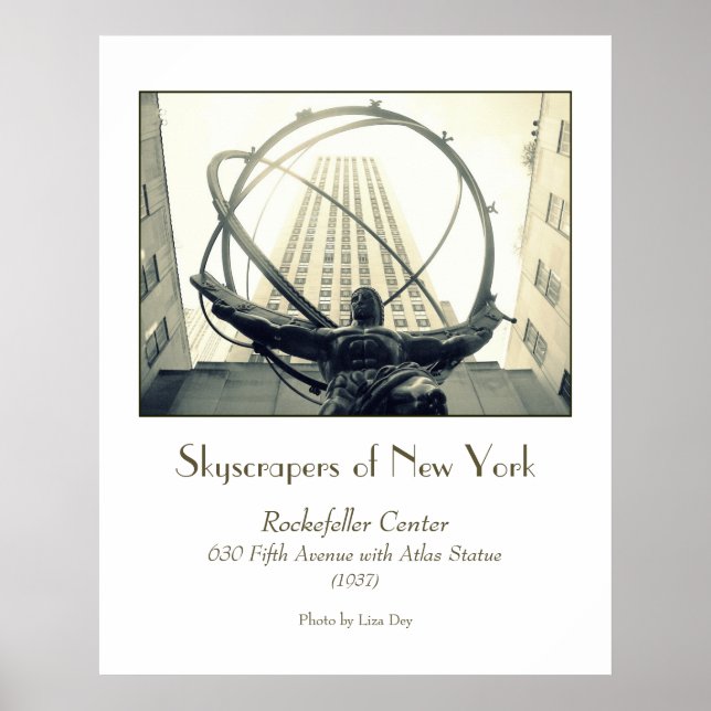 'Rockefeller Center & Atlas' Affisch (Framsidan)