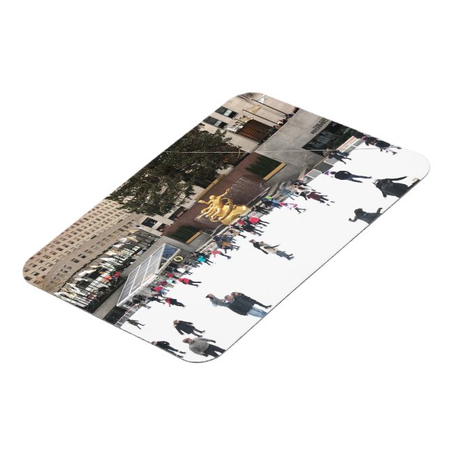 Rockefeller Center Ice Skating Rink NYC-foto Magnet (Vänstra Sidan)