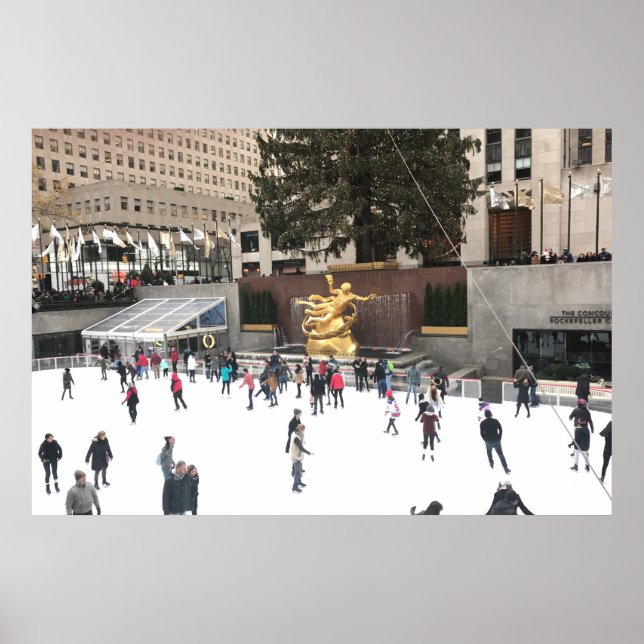 Rockefeller Center Ice Skating Rink NYC-foto Poster (Framsidan)