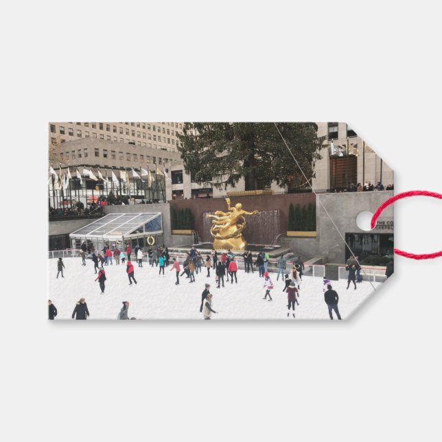 Rockefeller Center Ice Skating Rink NYC-foto Presentetikett (Framsidan (Horisontell))