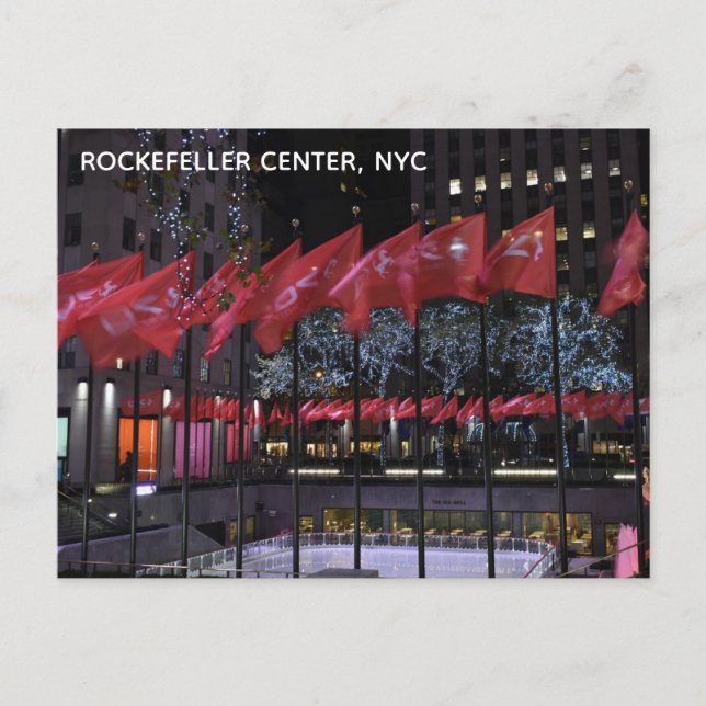 Rockefeller Center Ice Skating Rink NYC-foto Vykort (Framsida)