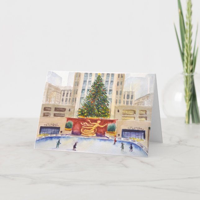 Rockefeller Center Plaza Christmas Tree Card Kort (Framsida)