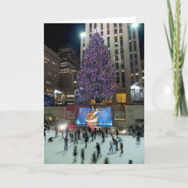 Rockefeller Center Träd och Skater Helgkort