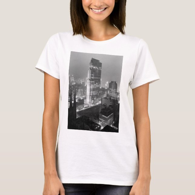 Rockefeller centrerar och RCA som bygger New York Tee (Framsida)