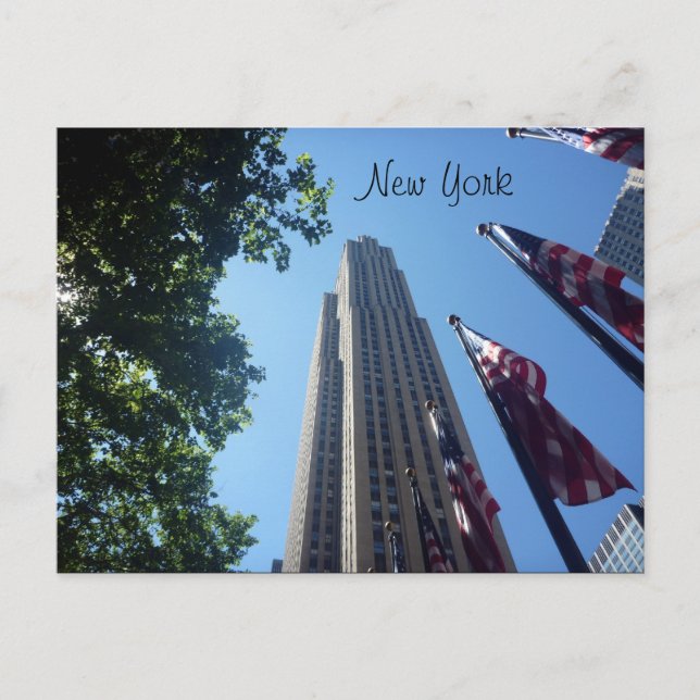 rockefeller flaggor ny vykort (Framsida)