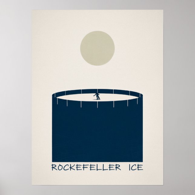 Rockefeller Isrink Manhattan Vinterskridsko Konst Poster (Framsidan)