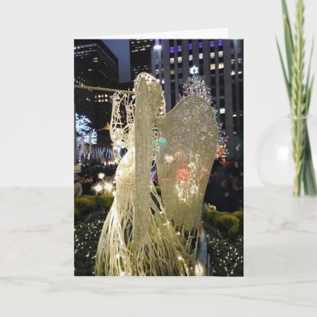 Rockefeller Plaza NYC jul Angel Helgkort (Framsida)