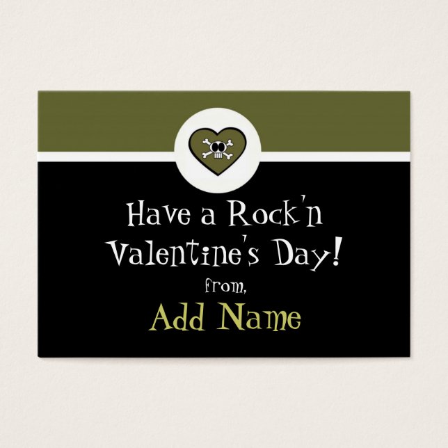 Rocker Boy Funky Valentine Visitkort (Framsidan)