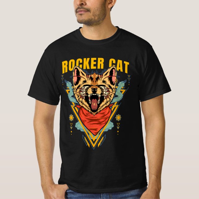 Rocker Cat Graphic T-shirt (Framsida)