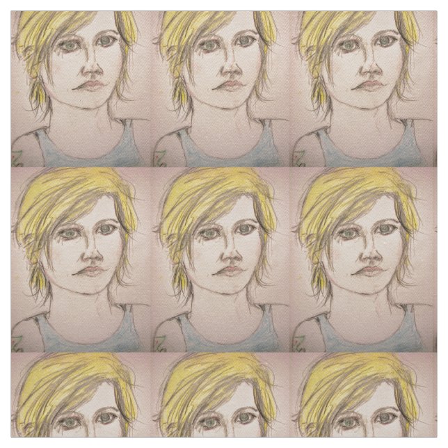 Rocker Girl med Tattoo Tyg (Provkarta)