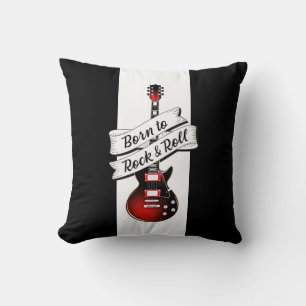 Rocker Guitar Born till Rock and roll Music Kudde