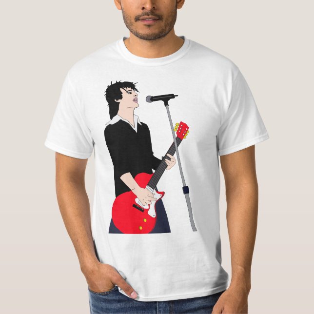 Rocker Guy Guitar Player Music Art T Shirt (Framsida)