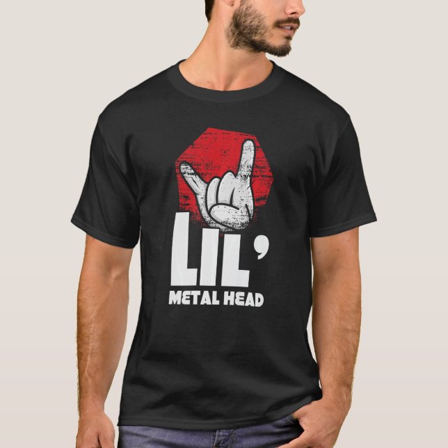 Rocker Hand Metall Sign Rock musik Älskare Little  T Shirt (Framsida)