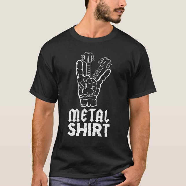 Rocker Hand Sign Metal Music Love Guitar Rock Meta T Shirt (Framsida)