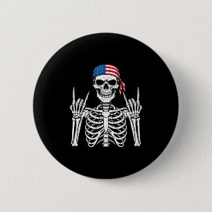 Rocker Hand Skeleton Coola Halloween Punk Sten Man Knapp