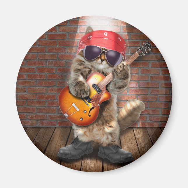 Rocker-katt Magnet (Framsidan)