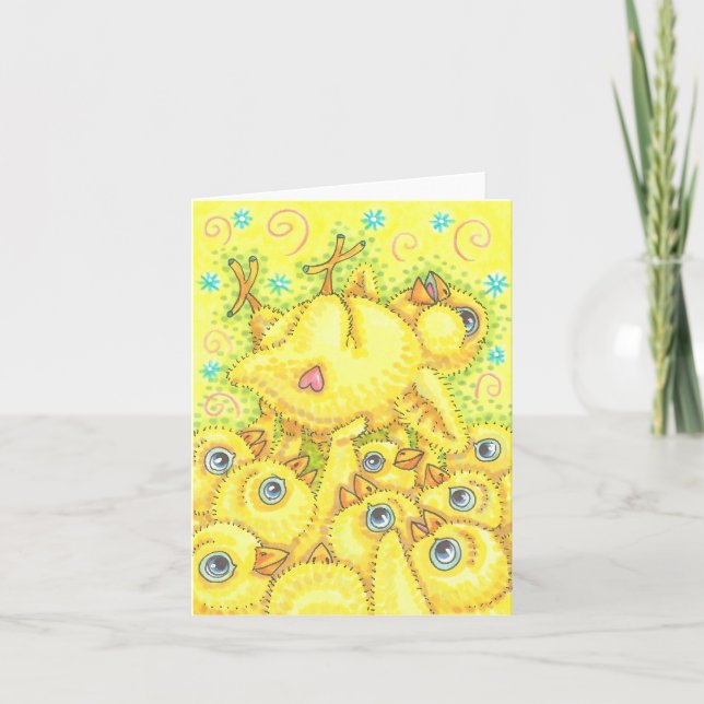 ROCKER KYCKLING, VÅR MOSH PIT NOTKORT Tomt Kort (Framsida)