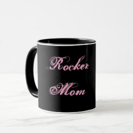 Rocker Mamma Kaka & Kaffe Mugg (Svart & Rosa)