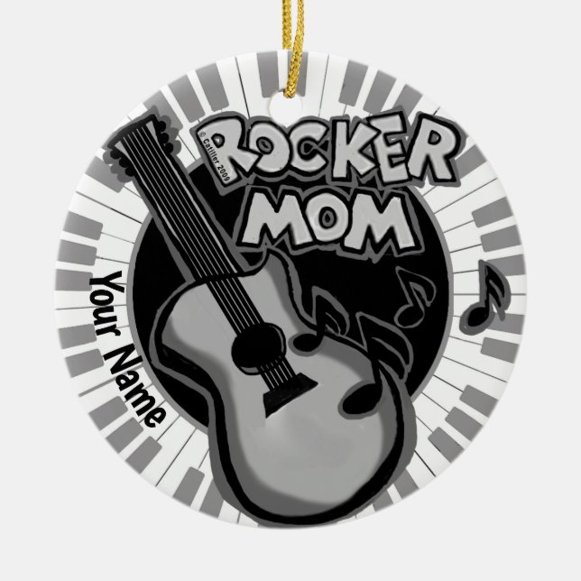Rocker Mamma- prydnad Julgransprydnad Keramik (Framsidan)