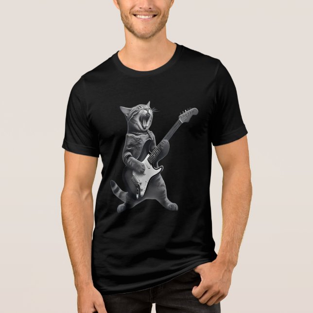 rocker metal cat t shirt (Framsida)