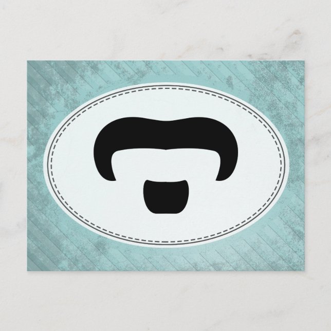 Rocker Mustache Vykort (Framsida)