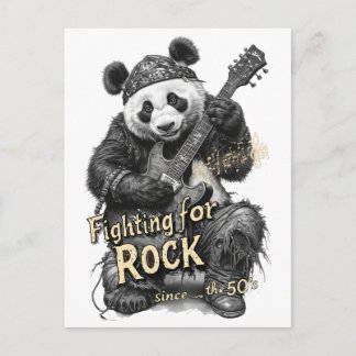 Rocker Panda säger: Kämpar för Rock på en Helg Vykort