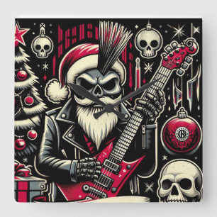 Rocker pappa jul fyrkantig klocka