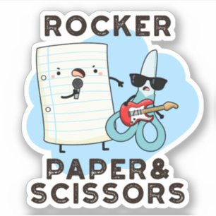 Rocker Papper och saxar Funny Game Pun Klistermärken