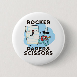 Rocker Papper och saxar Funny Game Pun Knapp