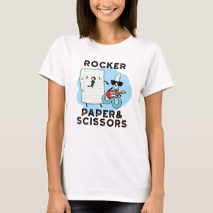 Rocker Papper och saxar Funny Game Pun T Shirt