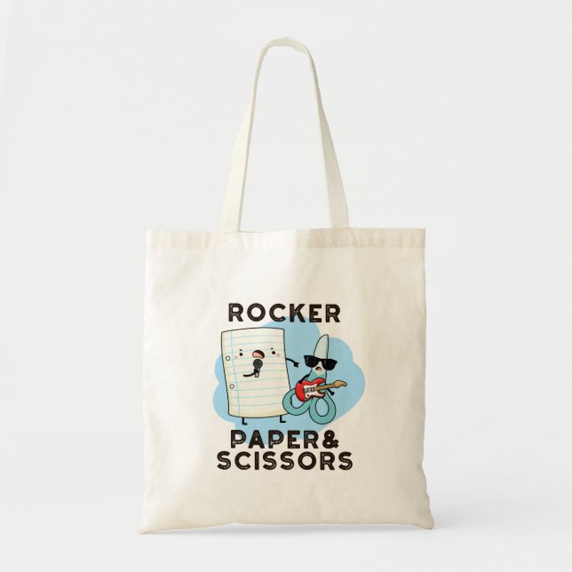 Rocker Papper och saxar Funny Game Pun Tygkasse (Framsidan)