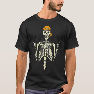 Rocker Skater Skeleton Cap Coola Halloween Punk Ma T Shirt