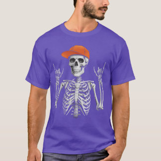 Rocker Skeleton Cap Skater Cool Halloween Punk Roc T Shirt